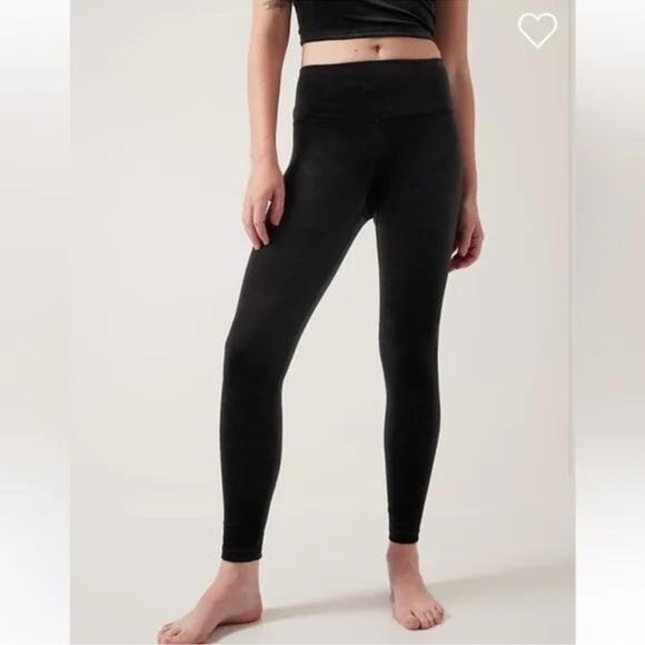 Athleta Pants - Athleta Elation Velvet Tight size Small Black #467925